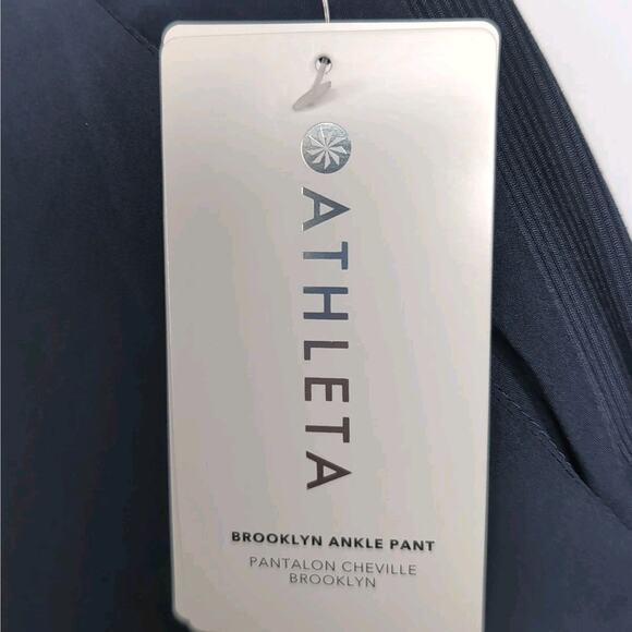 ATHLETA Brooklyn Ankle Pant Size 14 Navy Blue Travel Athleisure Stretch NEW NWT - Picture 13 of 16